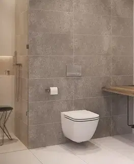 Záchody CERSANIT - WC sedátko Caspia SLIM DUR Antib SC EO s jedným tlačidlom K98-0145