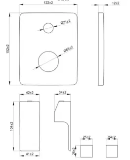 Kúpeľňové batérie INVENA - 2-cestná nástenná batéria NYKS BP-28-002-A