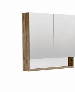 Kúpeľňový nábytok Zrkadlová skrinka SAT Cubeway 80x14x72 cm lamino dub wellington GALCU80DW GALCU80DW