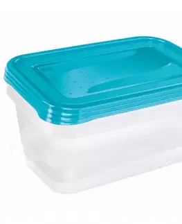 Dekorácie a bytové doplnky Sada dóz na potraviny - obdĺžnik 3x1,25l
