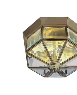 Svietidlá Searchlight 8235AB - Stropné svietidlo FLUSH 2xE14/60W/230V mosadz 8235AB