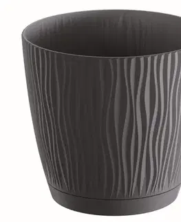 Kvetináče PROSPERPLAST - Kvetináč SANDY 16,8cm antracit