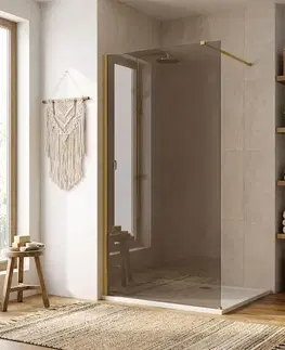 Sprchové dvere REA/S - Sprchová zástena Flexi Brown / Brush Gold 90 KPL-K99373