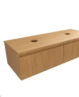 Kúpeľňový nábytok Kúpeľňová skrinka s krycou doskou SAT Evolution 118x30x44, 5 cm dub medový mat SATEVO120DMD SATEVO120DMD