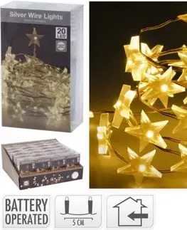 Vianočné osvetlenie Kinekus Svetlo vianočné hviezdy 20 LED teplé biele, baterky
