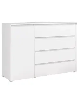 Komody do spálne Komoda Cosmo C06 4 zásuvky biela