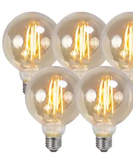 LED osvetlenie Sada 5 E27 stmievateľných LED žiaroviek s vláknom dymové 5W 450lm 2200K