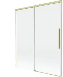 Sprchové dvere MEXEN/S - Rox vaňová zástena 2-krídlová posuvná 140 x 150, transparent, zlatá kartáčovaná 8C9-140-001-55-00