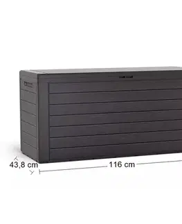 Záhradné úložné boxy NABBI MBWL280 záhradná truhlica 280 l hnedá
