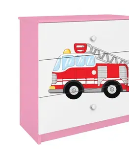 Komody so zásuvkami Detská komoda Babydreams Ružová – Hasičský Zbor