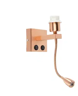 Lampy Moderná nástenná lampa medená s flexibilným ramenom - Brescia Combi