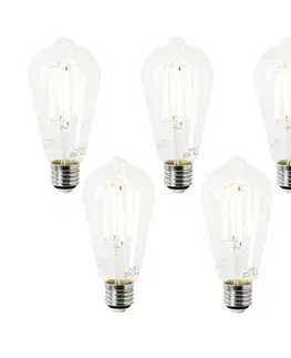 LED osvetlenie Sada 5 LED žiaroviek E27 ST64 číre 2,2 W 470 lm 2700 K