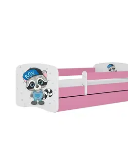 Postele pre dievčatá Detská Posteľ. Babydreams+Sz+M Ružová 80x160 medvedík čistotný
