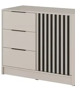 Komody do spálne Komoda Nelly 2D Kašmír/čierny pop
