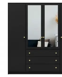 Šatníkové skrine ArtStol Šatníková skriňa SIENA D4 | čierna