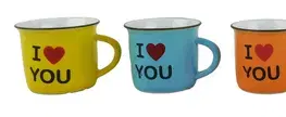 Hrnčeky, šálky, podšálky MAKRO - Hrnček I love you 5x5,5cm sada 6ks