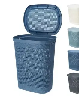 Koše na bielizeň Kinekus Kôš na špinavé prádlo plastový, 58l, 28,5x43x59,6cm, mix farieb