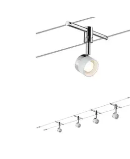 Svietidlá Paulmann 94080 - Sada 4× LED/4,8 W Kompletný lanový systém STAGE 230 V chróm 94080