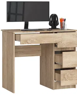 Písacie stoly Moderný písací stôl ZEUS90P, dub Sonoma