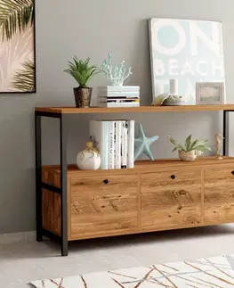 Komody Konzolový stolík Nero v2 - Atlantic Pine, Black