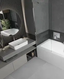 Sprchové dvere MEXEN/S - Cube obdĺžniková vaňa 180 x 80 cm s panelom + vaňová zástena 70, transparent, chróm 550518080X9507000001