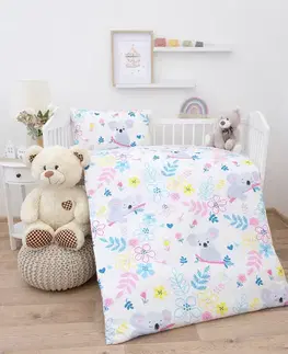 Detské obliečky MKLozkoviny.sk Bavlnené obliečky Renforcé do postieľky - Koala - 100 × 135 cm - 40 x 60 cm