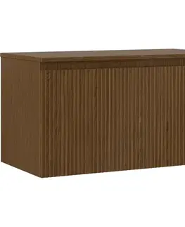 Kúpeľňový nábytok MEXEN/S - Rivel kúpeľňová skrinka pod umývadlo 90 cm s doskou, 1 šuplík, reliéf, orech 91A20-09047-1-BFC86