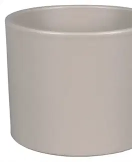Záhrada Obal na kvetináč  ZEUS PALETE keramický tmavobéžový mat 15 cm