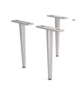 Komody a skrine DELIFE Podstava zúžená 20 cm kov strieborná (sada 4 ks)