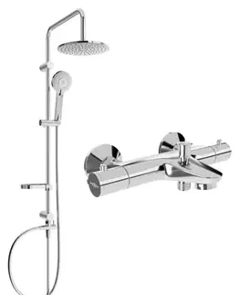 Sprchy a sprchové panely MEXEN/S - Carl sprchový stĺp vrátane vaňovej termostatickej batérie Nox, chróm 77350240-00
