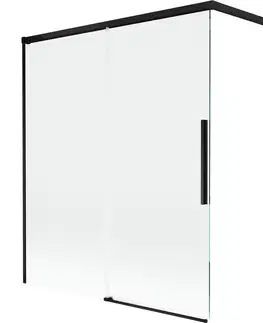 Sprchové dvere MEXEN/S - Rox vaňová zástena 2-krídlová posuvná 140 x 150, transparent, čierna 8C9-140-003-70-00