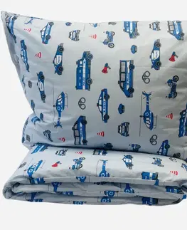 Detské obliečky Obliečky bavlnené Polícia TiaHome - Detský set 130x90cm + 65x45cm