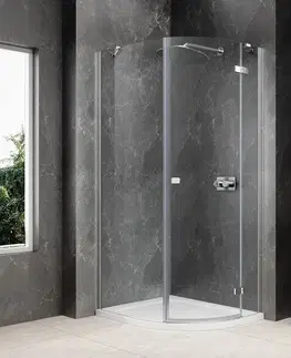 Sprchové dvere POLYSAN - GLOBE CHROME štvrťkruhová sprchová zástena 900x1000, číre sklo, pravé GB2910RC
