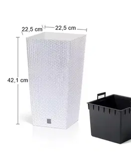 Kvetináče a truhlíky NABBI DRTS225 plastový kvetináč 22,5 cm biela