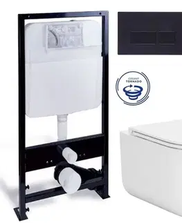 Závesné wc sety PRIM predstenový inštalačný systém s čiernym tlačidlom 20/0044+ WC CERSANIT INTRO PRO OVAL /vírivé splachovanie/ + sedadlo PRIM_20/0026 44 IR1