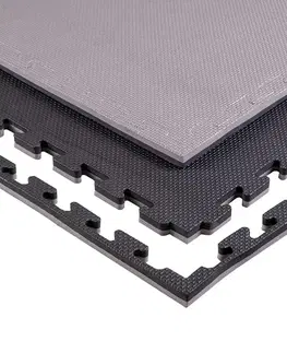 Podložky na cvičenie Puzzle tatami podložka inSPORTline Sazegul 100x100x2 cm šedo-čierna, vzor 5 prúžkov