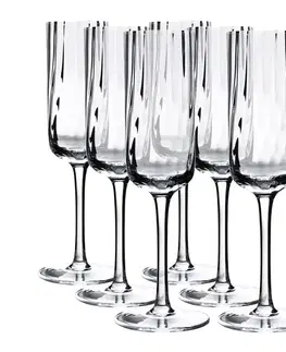 Poháre KONDELA Granity Typ 1 pohár na šampanské (6 ks) 220 ml priehľadná