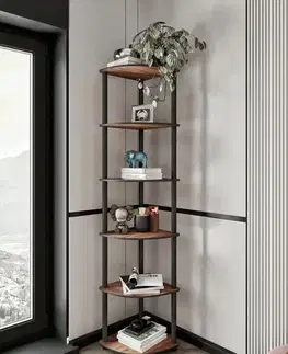 Knižnice Knižnica Bookcase 6 Corner - Walnut