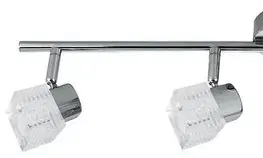 Stropná svetla Stropné nástenné svietidlo chrómový pásik 4x40W G9 Malachit