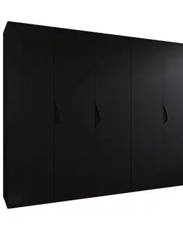 Šatníkové skrine Skriňa Sandi 1-300 (2x150) čierna/čierna