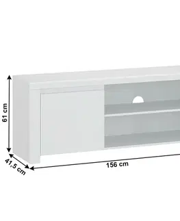 TV stolíky KONDELA Lindy 1D/160 tv stolík biely lesk