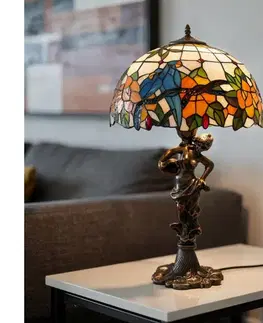 Lampy BRILAGI - Tiffany vitrážová stolná lampa JUNGLE 1xE27/60W/230V BRT-12003D