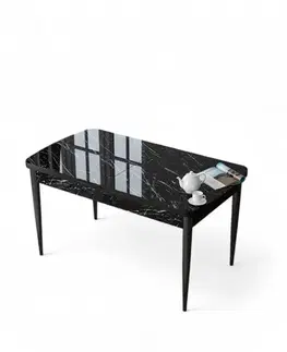 Jedálenské stoly Jedálenský stôl Zen - Black Marble, Black