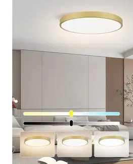 Svietidlá  NEO 07312L-LED stmievateľné stropné svietidlo SEMPLICI 128 W / 230 V, priemer 100 cm, Wi‑Fi Tuya, zlaté + diaľkové ovládanie 07312L