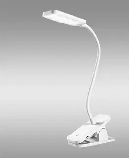 Stolné lampy na písací stôl Stolová lampa Panan CLIP SQUARE USB biela LED LB1