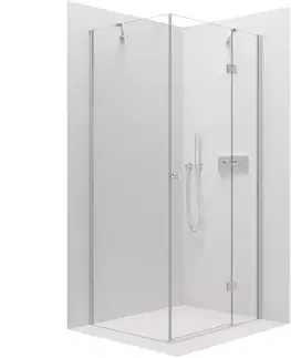 Sprchovacie kúty CERANO - Sprchovací kút Marino Ľ/P - 6 mm - chróm, transparentné sklo - 100x90x190 - pántový CER-422778