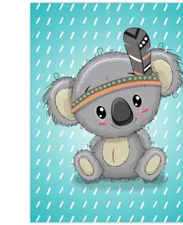 Obrazy do detskej izby Obraz na stenu - Koala na modrom