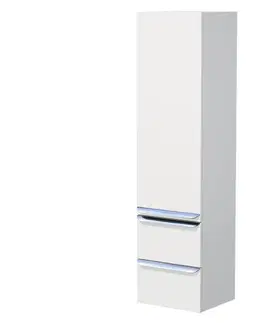 Kúpeľňový nábytok Kúpeľňová skrinka vysoká Naturel Pavia 40x155x35 cm ľavá biela mat chróm úchytka PAVIA3V40DVLCR PAVIA3V40DVLCR