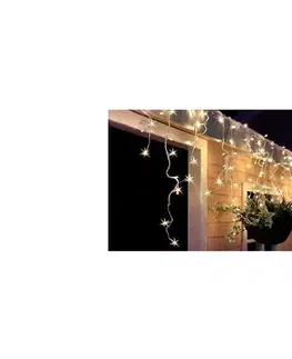 Vianočné osvetlenie  LED vianočné záves, cencúle, 120 LED, 3m x 0,7m, prívod 6m, vonkajšie, teplé biele svetlo, pamäť,časovač, 1V40-WW