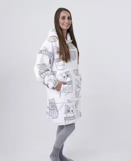 Dámske mikiny MKLozkoviny.sk Baránková mikina mikroplyš – Mačičky vo vrecku veľkosť M